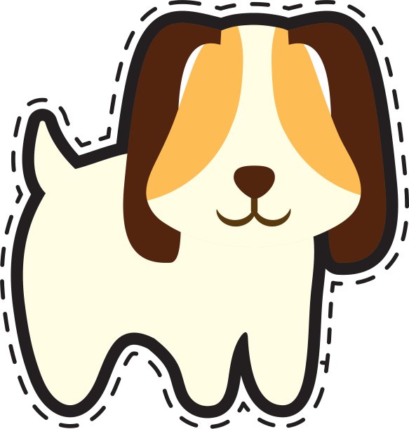 小狗动物宠物耳朵长剪线图片下载