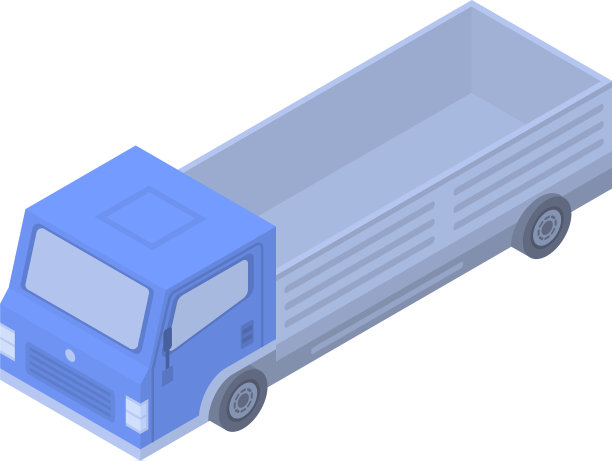 送货卡车图标等距风格图片下载