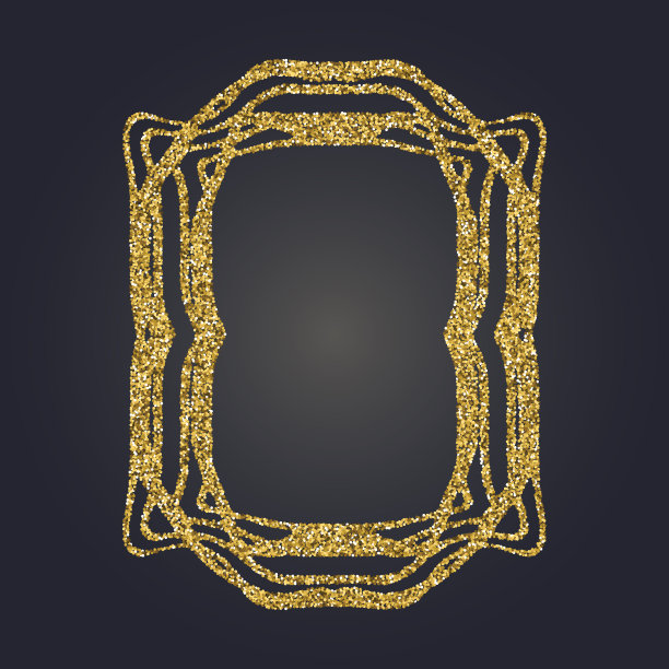 新艺术金闪光框装饰艺术边界图片下载