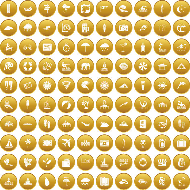 100冲浪图标设置黄金图片下载