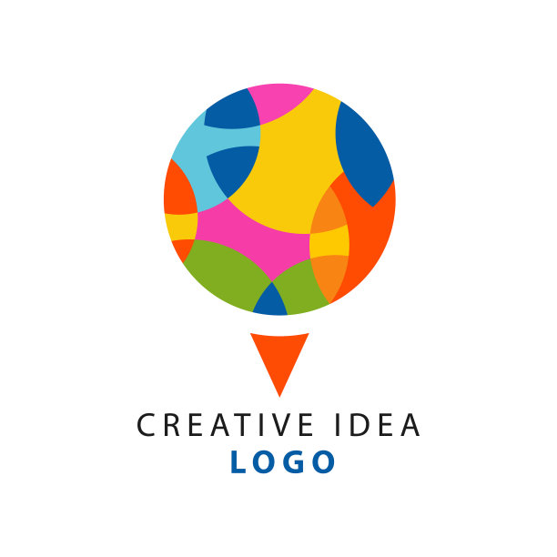 具有抽象圆的创意logo模板图片下载