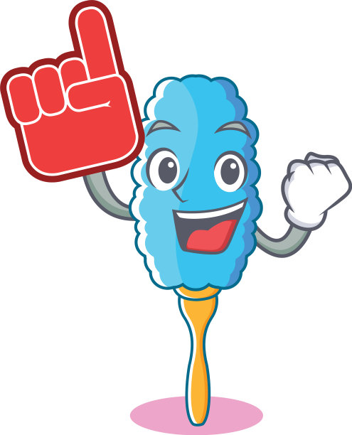 泡沫手指鸡毛掸子人物卡通图片下载