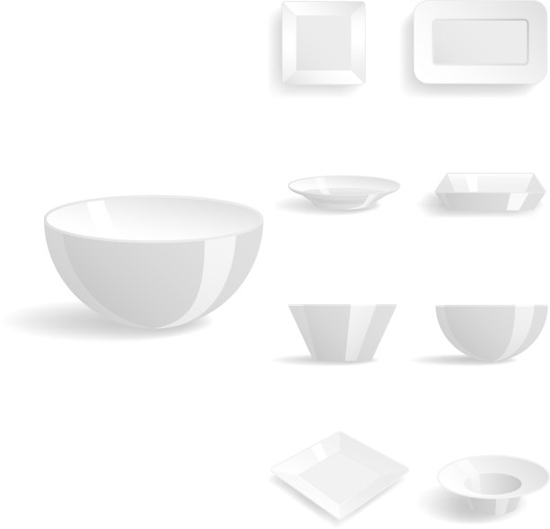 空的白色盘子孤立放置图片下载