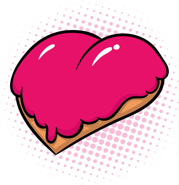 心形的甜甜圈，上了粉色的釉图片下载