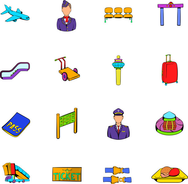 机场设置图标设置卡通图片下载