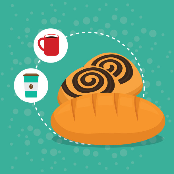 美味的面包、饼干、烘焙咖啡图片下载