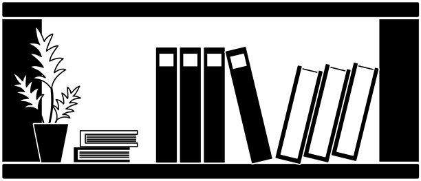 用植物和文件夹轮廓办公室架子图片下载