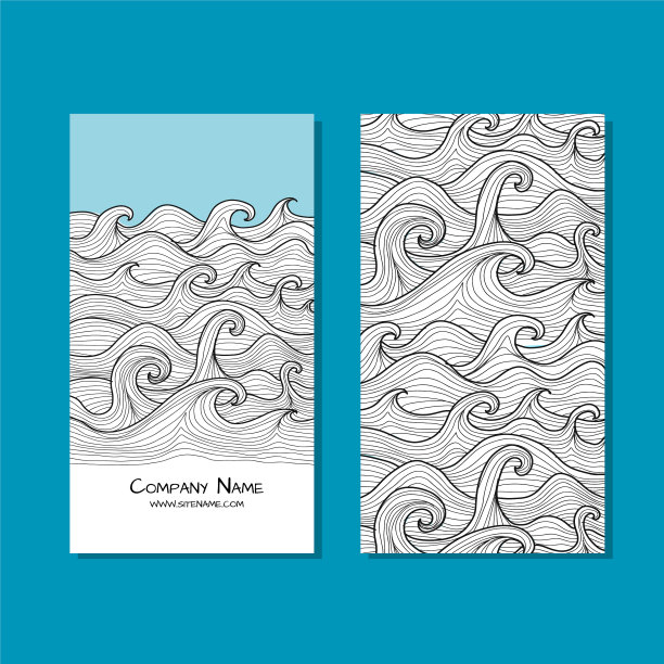 设计海浪背景的名片图片下载