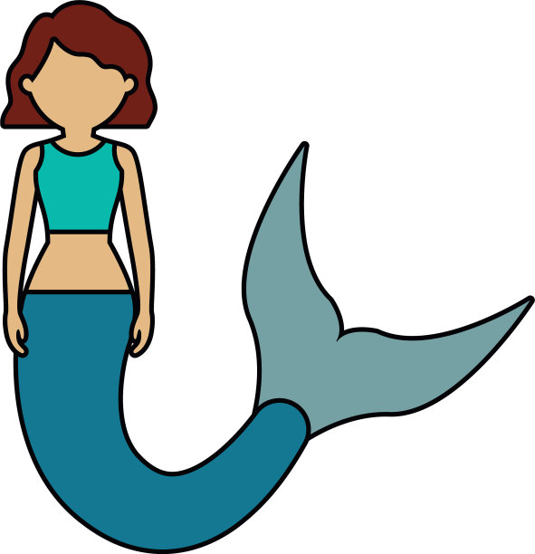 可爱的美人鱼图标形象图片下载