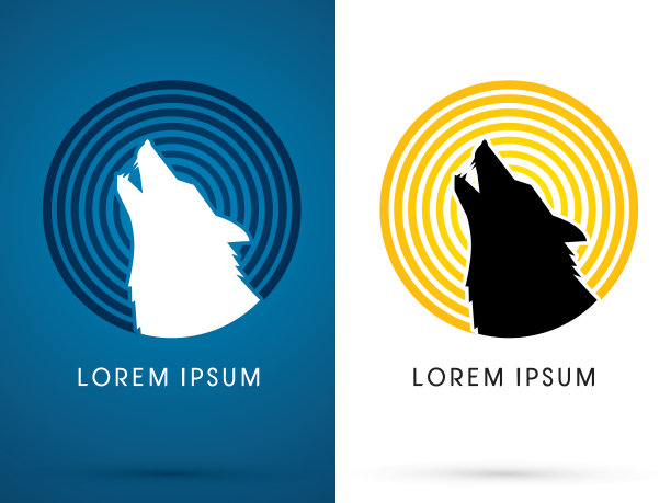 狼的剪影头嚎叫图片下载