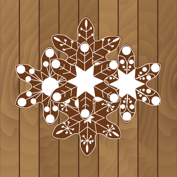 木制背景上的圣诞饼干图片下载