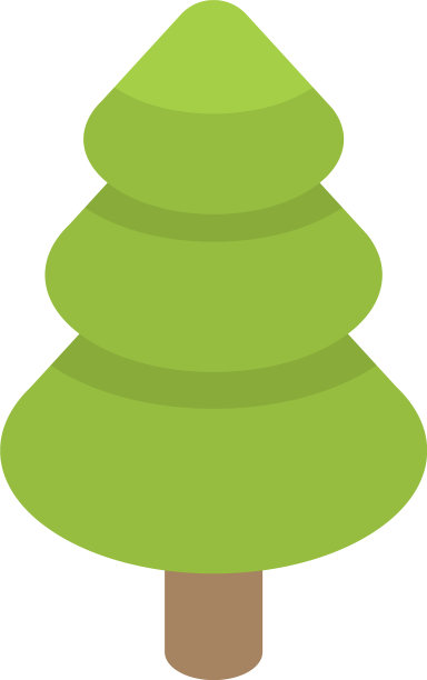 公园冷杉树图标等距风格图片下载