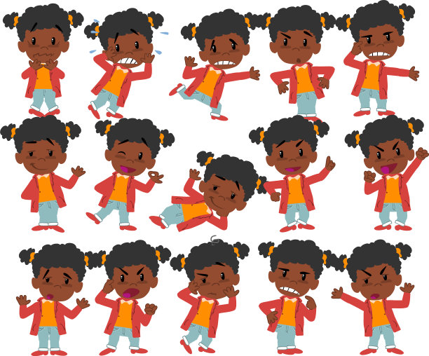 卡通人物黑人女孩的设定与以往不同图片下载