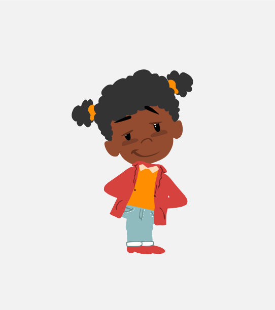 黑人女孩平静地微笑着图片下载