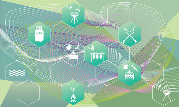 带有旅行和露营装备的海报图片下载
