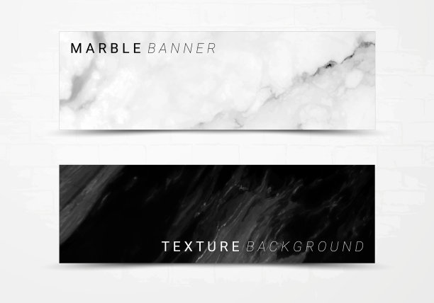 横幅模板黑白大理石纹理图片下载