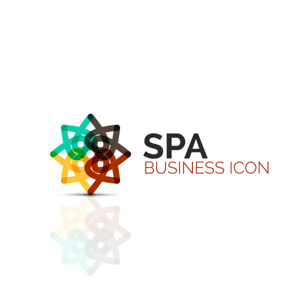 抽象的花朵或星星极简的线性图标图片下载