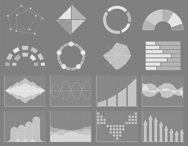 业务图表收集一组图形数据图片下载