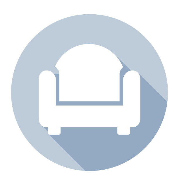 平面风格与长阴影沙发图标图片下载