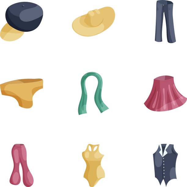 女性时尚wea图标设置卡通风格图片下载