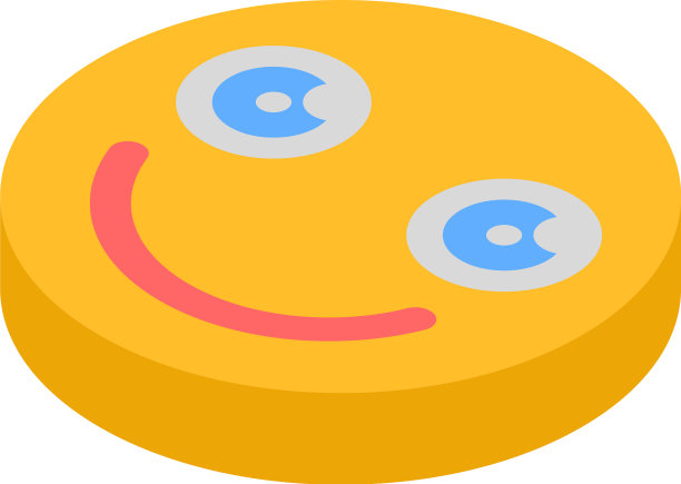 微笑表情蓝眼睛图标等距风格图片下载