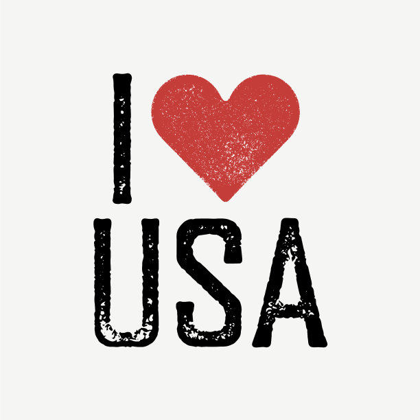 文字与红心t恤印花设计模板图片下载