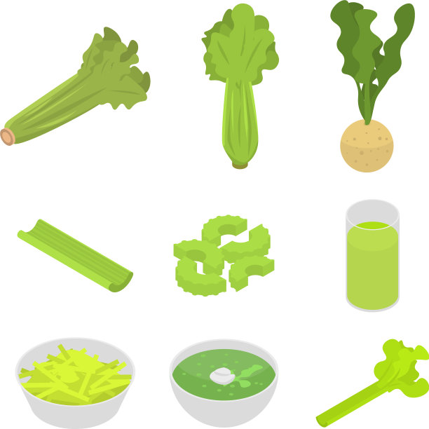 芹菜图标设置等距风格图片下载
