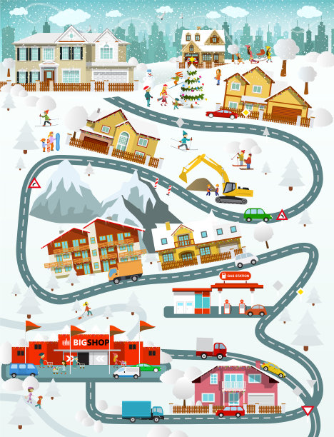 城市景观冬日图片下载