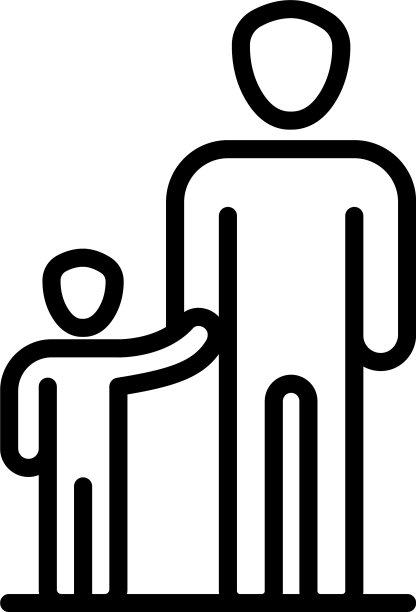 父亲孩子图标轮廓风格图片下载