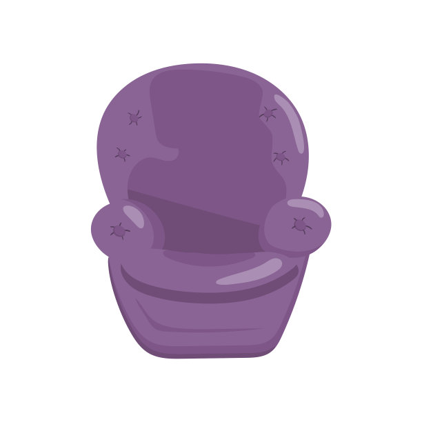 紫色舒适的卡通扶手椅图片下载