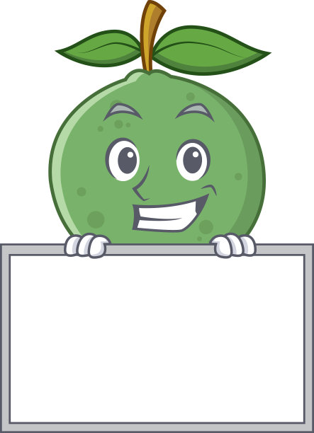 咧嘴笑与板番石榴人物卡通风格图片下载