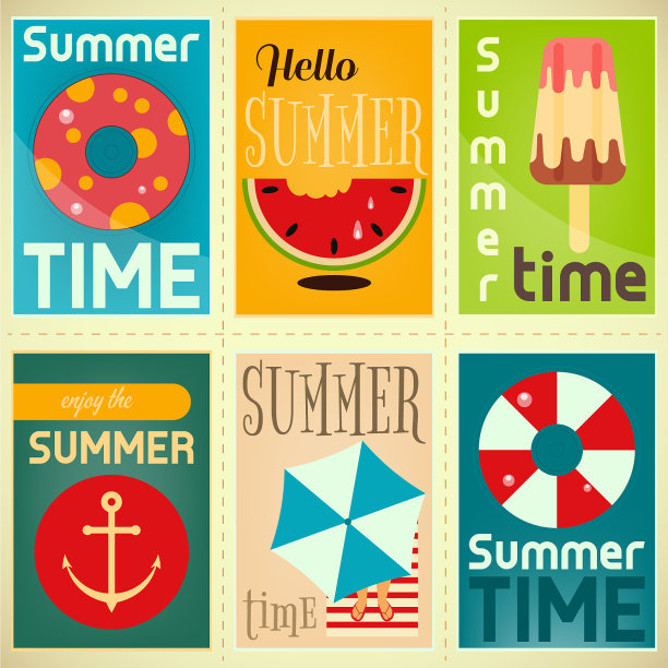 夏季海报套装图片下载