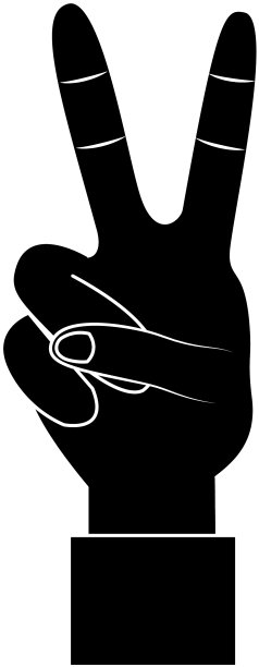 两根手指向上伸出和平手势图标形象图片下载