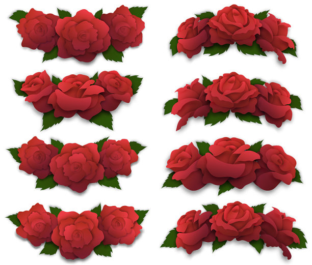 红玫瑰半椭圆形皇冠图片下载