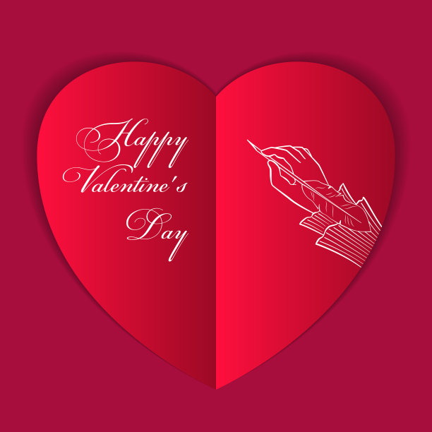 情人节卡片素描图片下载