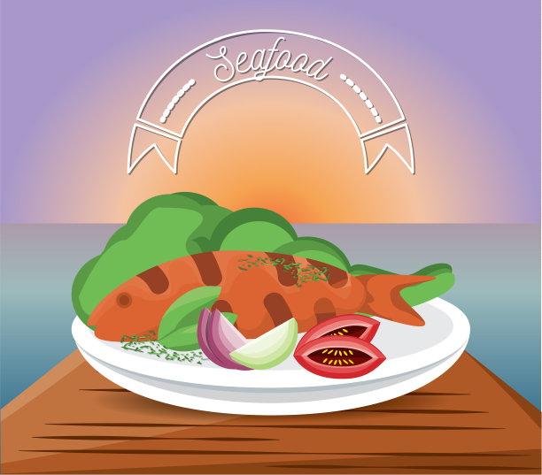 美味的烤鱼菜单餐厅图片下载