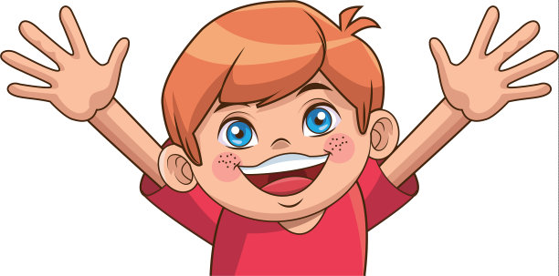 快乐男孩卡通儿童情感微笑形象图片下载