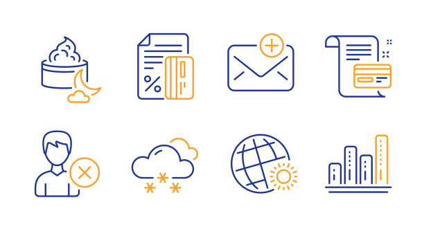 世界天气信用卡和新的邮件图标集图片下载