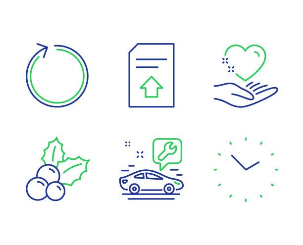 上传文件循环和汽车服务图标集图片下载