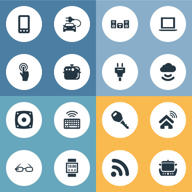 一组简单的设备图标图片下载