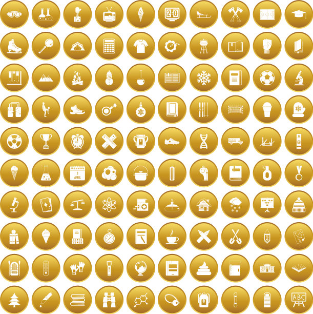 100学年图标设置黄金图片下载