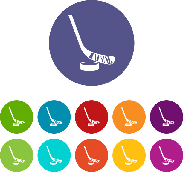 棒子和冰球设置图标图片下载