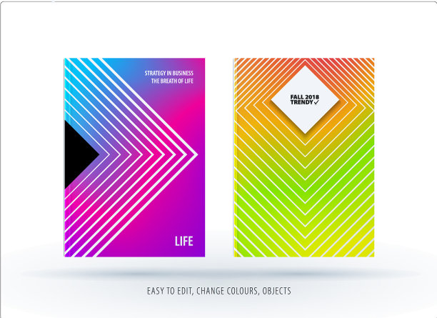 宣传册中抽象色彩的平面设计图片下载