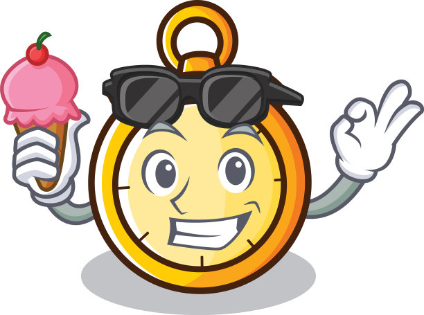带有卡通风格的冰淇淋天文钟图片下载