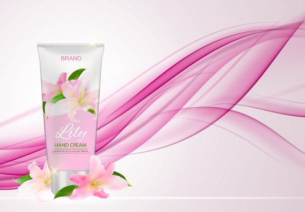 手护理霜瓶管模板广告或图片下载