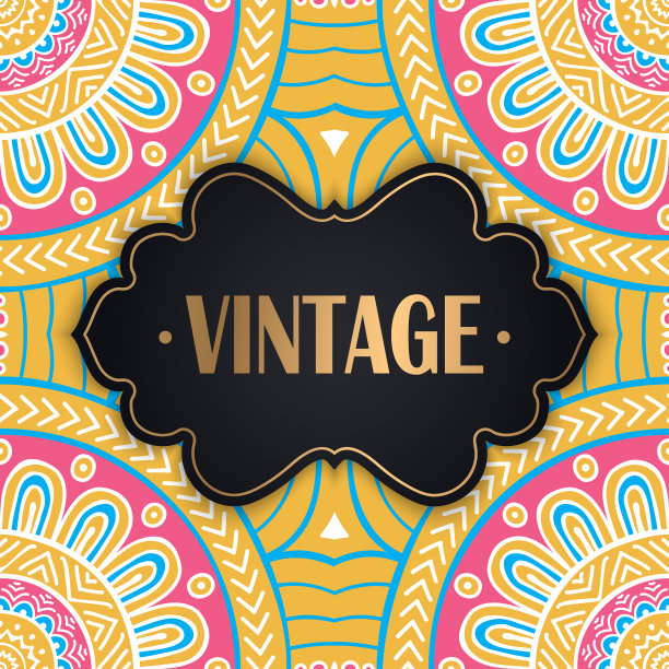 民族花卉无缝图案与曼陀罗图片下载