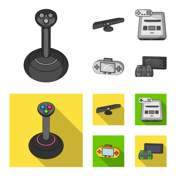 游戏和电视机顶盒单色平面图标图片下载