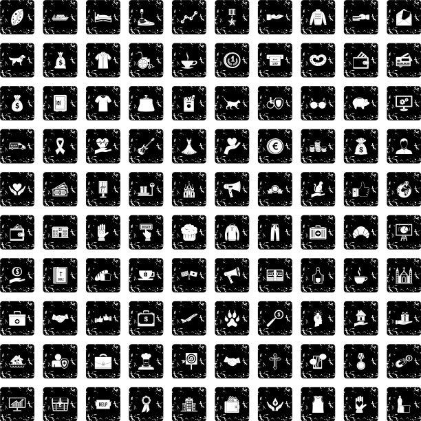 100慈善偶像设置垃圾摇滚风格图片下载