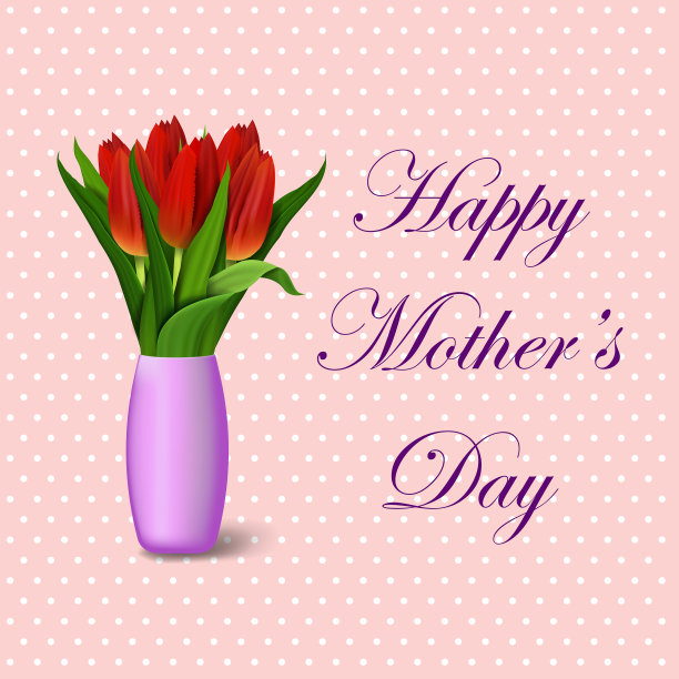 贺卡，一束鲜花母亲节图片下载