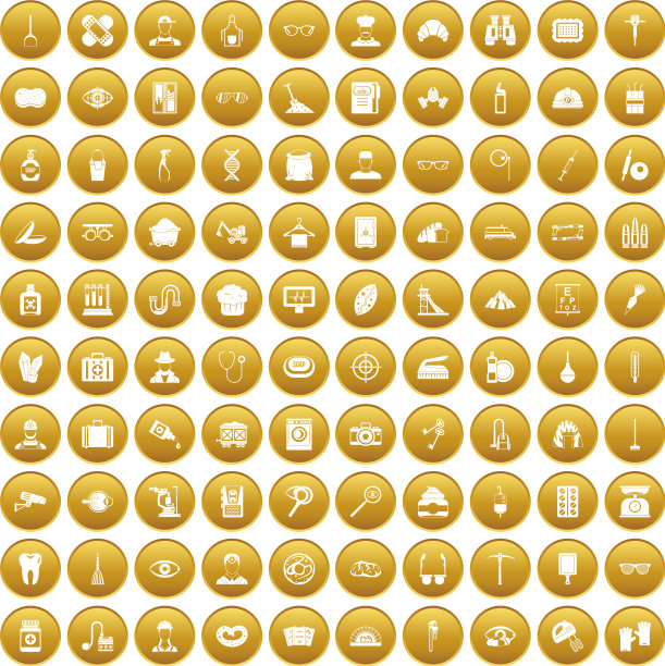 100个职业图标设置黄金图片下载